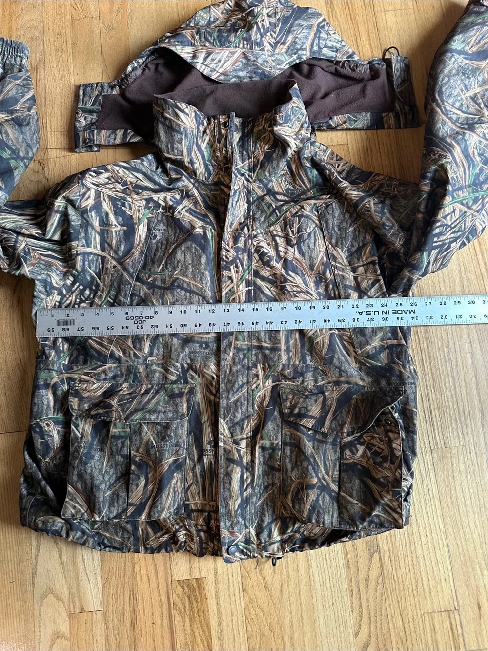 Cabela’s XL Tall Camouflage Hooded Outdoor Jacket - Brown/Green Camo